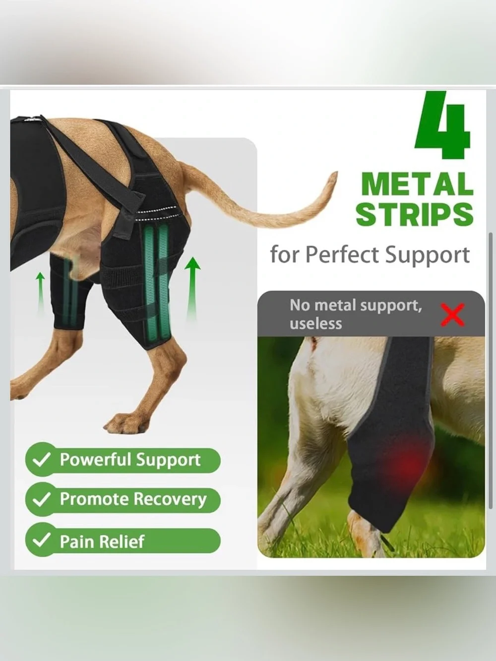 Dog Knee Braces for Back Leg Support,ACL/CCL Brace for Small Dogs,XS 2149-1